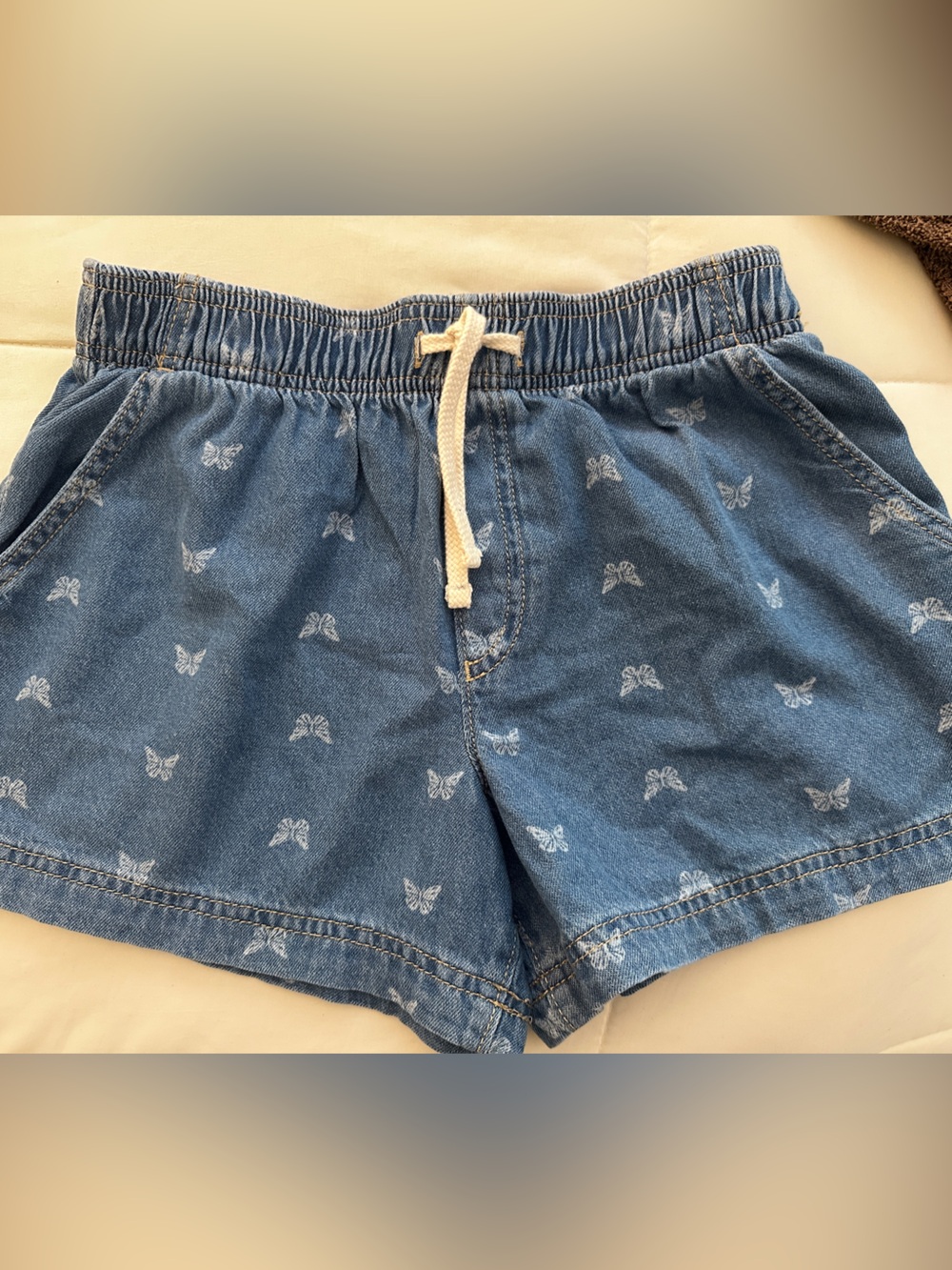 Old Navy Blue Denim-Look Butterfly Print Girls Shorts
